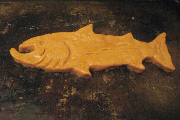 Salmon peanut butter cookie before baking